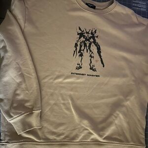 Forever 21 Cream Graphic Crewneck Sweater